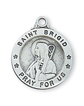 St Brigid Sterling Silver Medal 5/8