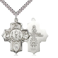 Sterling Silver First Communion 4-Way Chalice Cross 3/4" with 24" chain - Unique Catholic Gifts