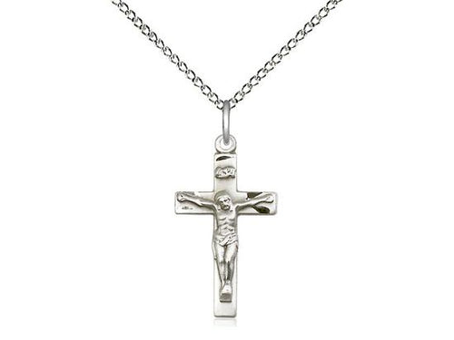 Sterling Silver Crucifix (7/8") - Unique Catholic Gifts
