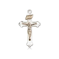 Sterling Silver and Gold Filled Two Tone Crucifix (7/8") - Unique Catholic Gifts