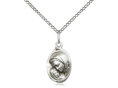 Sterling Silver Madonna and Child Medal (5/8