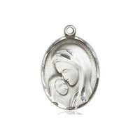 Sterling Silver Madonna and Child Medal (3/4") - Unique Catholic Gifts