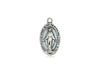 Sterling Silver Miraculous Medal Blue (5/8") with 18" chain - Unique Catholic Gifts