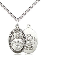 Sterling SilverSacred Heart of Jesus Scapular Medal (3/4") - Unique Catholic Gifts