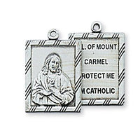 Sterling Silver Scapular Medal (3/4") - Unique Catholic Gifts