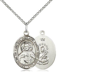 Sterling Silver Scapular Medal (3/4") with chain - Unique Catholic Gifts