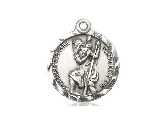 Sterling Silver St. Christopher Medal (7/8") - Unique Catholic Gifts