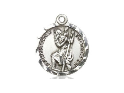 Sterling Silver St. Christopher Medal (7/8