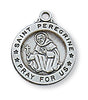 Sterling Silver St Peregrine Medal  5/8 on 18" Chain (L700PE) - Unique Catholic Gifts