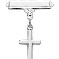 Sterling Silver Sterling Silver Cross Baby Pin (1/2") - Unique Catholic Gifts