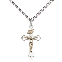 Sterling Silver and Gold Filled Two Tone Crucifix (7/8") - Unique Catholic Gifts