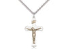 Sterling Silver and Gold Filled Two Tone Crucifix (1 1/8") - Unique Catholic Gifts
