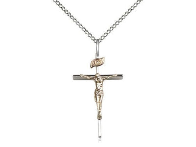 Sterling Silver and Gold Filled Two Tone Crucifix (1
