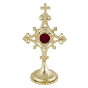 Handcrafted Brass Floury Reliquary 9 1/2" - Unique Catholic Gifts