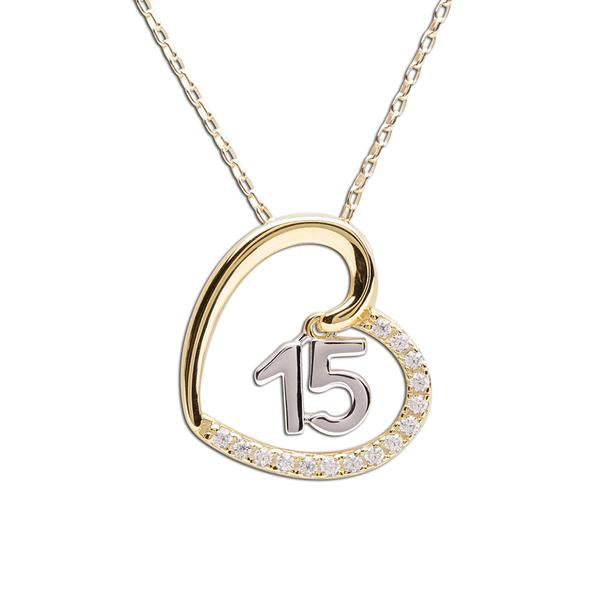 Jewelryweb 14k Gold Womens Tri-color Dc Mis 15 Anos Guadalupe Height 15.5mm  Quinceanera Pendant
