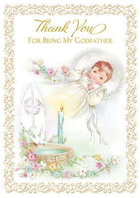 Thank You for Being my Godfather Greeting Card - Unique Catholic Gifts