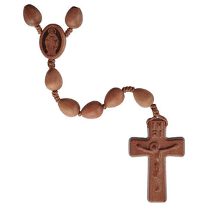 Teardrop Light Jujube Wood Rosary (12 mm) - Unique Catholic Gifts