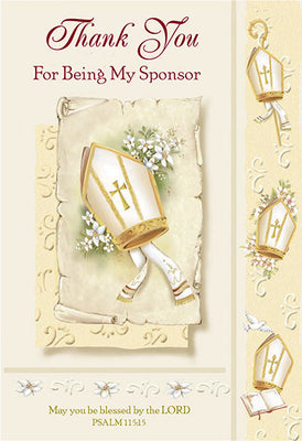 Thank You for Being My Sponsor Greeting Card - Unique Catholic Gifts