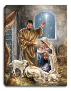 The KIng is Born Lighted Mini Tabletop Canvas Picture 8 x 6" - Unique Catholic Gifts