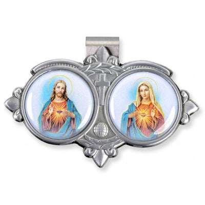 The Sacred Hearts Enamel Auto Visor Clip - Unique Catholic Gifts
