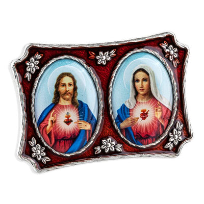 The Sacred Hearts Metal and Epoxy Standing Travel Plaque 2 1/2