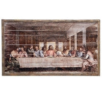 The Last Supper Framed Wood Panel Picture  (21" X 40") - Unique Catholic Gifts