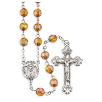 November Topaz Birthstone Rosary 8mm - Unique Catholic Gifts