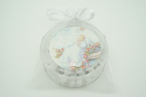 12 Baptism White Scented Rosaries with Organza Bags - Unique Catholic Gifts
