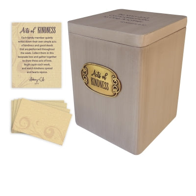 Vintage Acts of Kindness Box with Magnetic Cover - Unique Catholic Gifts