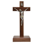 Walnut Standing Crucifix (8") - Unique Catholic Gifts