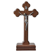 Walnut Standing Crucifix (9") - Unique Catholic Gifts
