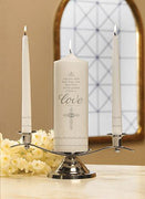 "Faith Hope And Love" Wedding Unity Candle Set - Unique Catholic Gifts