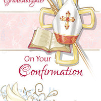 With Love Granddaughter on your Confirmation Greeting Card - Unique Catholic Gifts