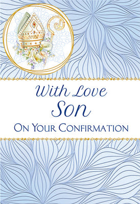 With Love  Son On Your Confirmation Greeting Card - Unique Catholic Gifts