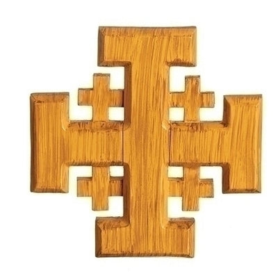 Wood Jerusalem Wall Cross (6