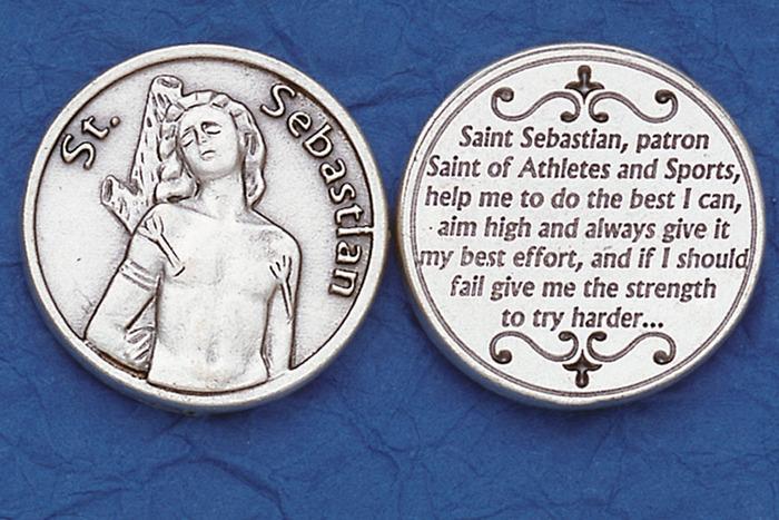 St. Sebastian Italian Pocket Token Coin - Unique Catholic Gifts