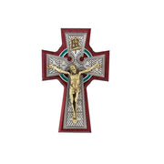 (80-124) 5 1/4" Cherry Celtic Crucifix - Unique Catholic Gifts