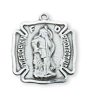Sterling Silver St. Florian Medal  (11/16