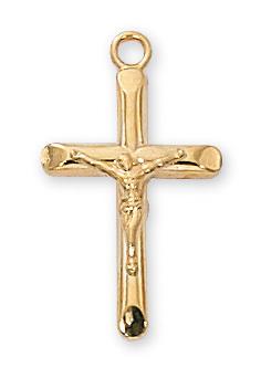 Gold over Sterling Silver Crucifix (13/16