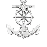(L422)Sterling Silver Anchor Crucfx 24" - Unique Catholic Gifts