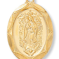 (J2503gu) G/ss Guadalupe Medal 24 Ch&" - Unique Catholic Gifts