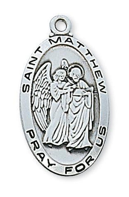 Sterling Silver St Matthew Medal 1 1/8