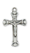 (L8067)Sterling Silver Crucifix 18" Chain and Box - Unique Catholic Gifts
