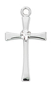 (L9208) Ss Cross With Crystal 16"Ch/bx - Unique Catholic Gifts