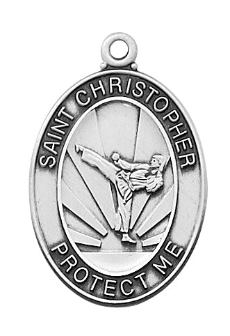 (L675kr) Ss Karate Medal 24"Ch&bx - Unique Catholic Gifts