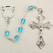 (R272rf) 6mm Aqua Rosary - Unique Catholic Gifts