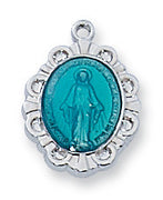 (L595bb) Ss Blue Mirac 13 Ch/w - Unique Catholic Gifts