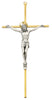 (79-42622) 10" Tutone Brass Crucifix - Unique Catholic Gifts