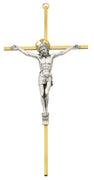 (79-42622) 10" Tutone Brass Crucifix - Unique Catholic Gifts