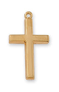 (J7001) G/ss Cross 18 Chain & Box" - Unique Catholic Gifts